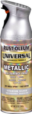 Rust-Oleum® 245220 Universal® Metallic Spray Paint, 12 Oz, Titanium Silver
