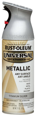 Rust-Oleum® 245220 Universal® Metallic Spray Paint, 12 Oz, Titanium Silver