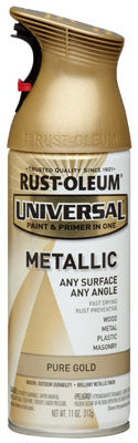 Rust-Oleum® 245220 Universal® Metallic Spray Paint, 12 Oz, Gold Metallic