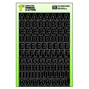Hy-Ko 30033 Self Stick Adhesive Vinyl Number & Letter Set, 1", Black