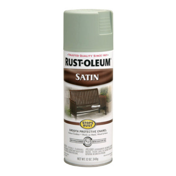 Rust-Oleum® 7720-830 Stops Rust® Satin Enamel Spray, 12 Oz, Sage