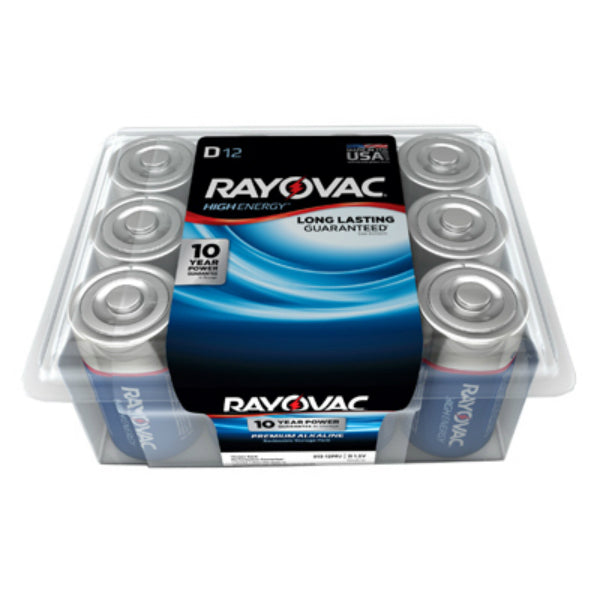 Rayovac 813-12PP D-Cell Alkaline Battery, 12 Pack