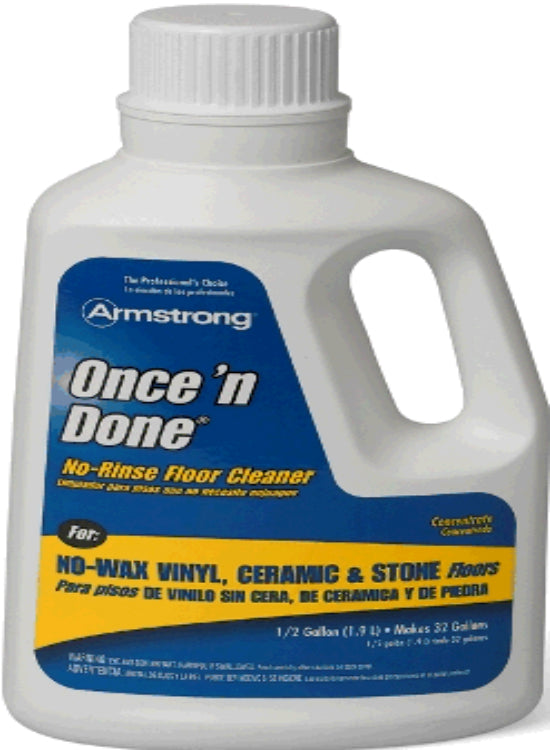 Armstrong 330408 Once 'n Done No-Rinse Floor Cleaner Concentrate, 1-Gallon