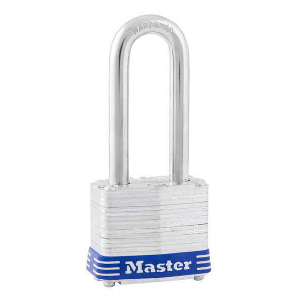 Master Lock 3DLH Laminated Steel Padlock with 2" Long Shackle, 1-9/16" Wide