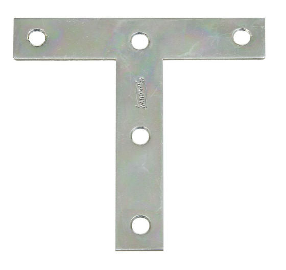 National Hardware® N266-445 T-Plate, 4" x 4", Zinc Plated