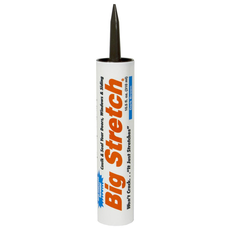 Sashco® 10008 Big Stretch® Acrylic Rubber Sealant, 10.5 Oz, Dark Brown