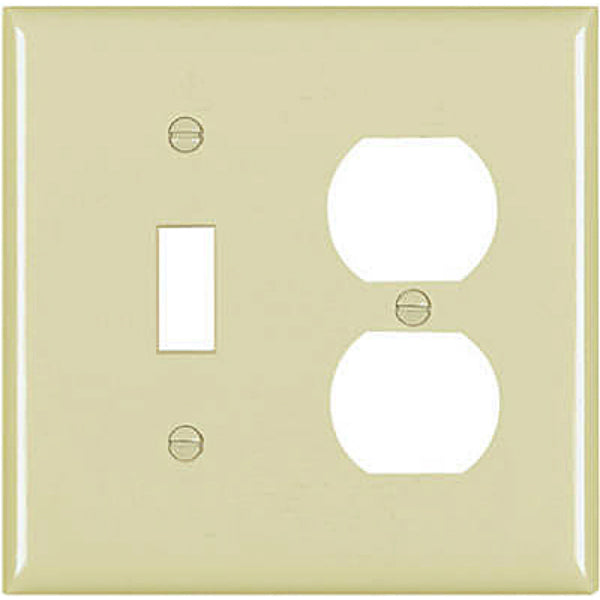 Pass & Seymour TPJ18ICC10 TradeMaster Nylon Wall Plate, 2 Gang, Ivory