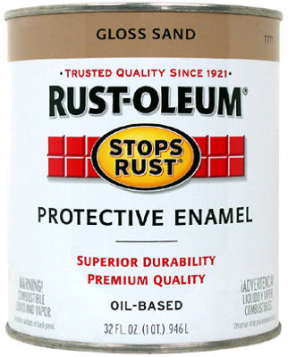 Rust-Oleum® 7771-502 Stops Rust® Gloss Protective Enamel, 1 Qt, Sand