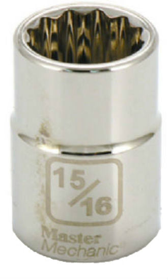 Master Mechanic 351072 12-Point Socket, 3/4" Drive, 15/16"