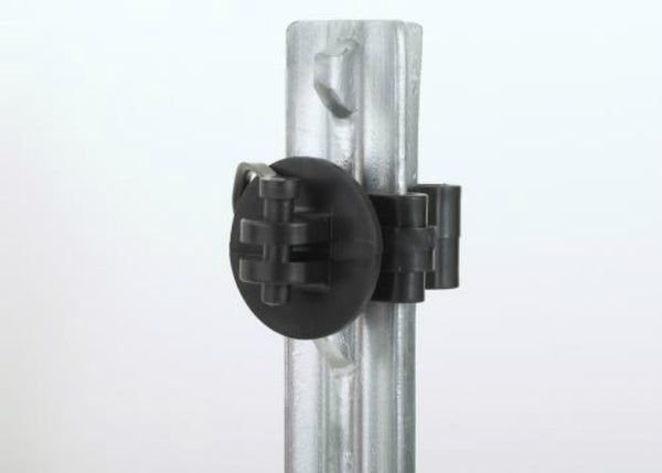 Dare 2550-25 Electric Fence Pinlock Insulator for T-Posts, Black, 25-Count