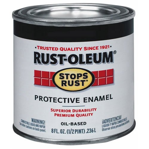 Rust-Oleum® 7777-730 Stops Rust® Protective Enamel, 1/2 Pt, Satin Black