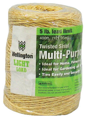 Wellington 43887 Twisted Sisal Multi-Purpose 1-Ply Twine, 400'