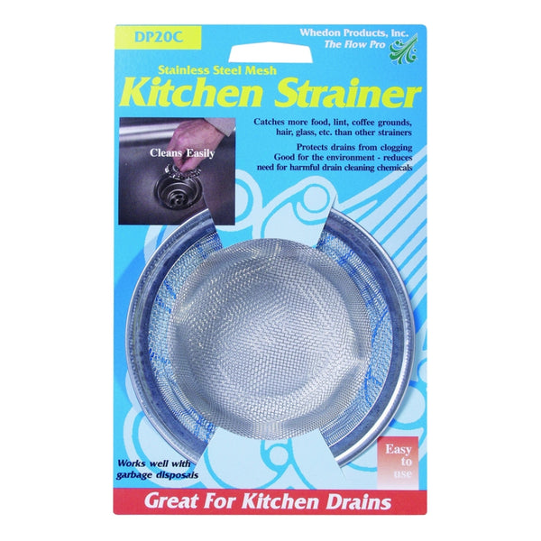 Whedon DP20C Stainless Steel Mesh Kitchen Strainer with Chrome Ring