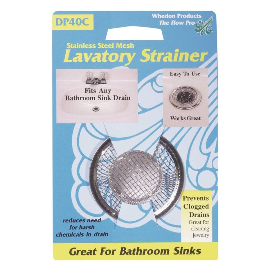 Whedon DP40C Stainless Steel Mesh Lavatory Strainer with Chrome Ring