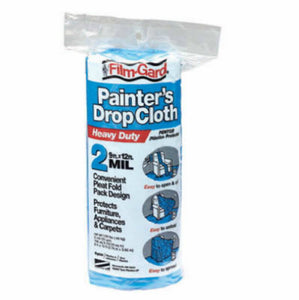 Film-Gard® 626234 Medium Duty Embossed Drop Cloth & Room Border, 9'x12', 2 Mil