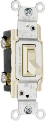 Pass & Seymour TradeMaster Grounding Toggle Switch, 15A, Ivory