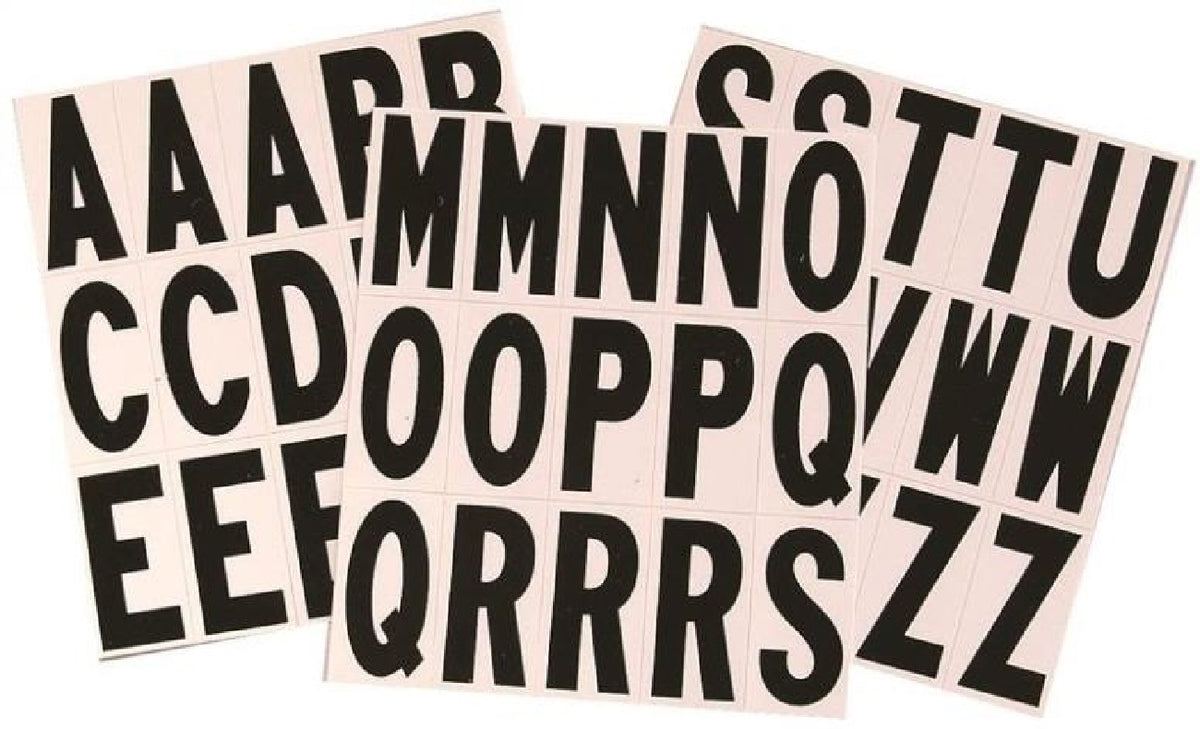 Hy-Ko MM-17L Self-Adhesive Letter Set, 58 Pieces, 2"