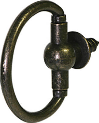 Hillman 122214 Decorative Screw Ring, 1-1/8", Antique Brass, 2 Pack