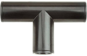 Raindrip 348G00UB Compression Tee with Black Rings, 5/8"