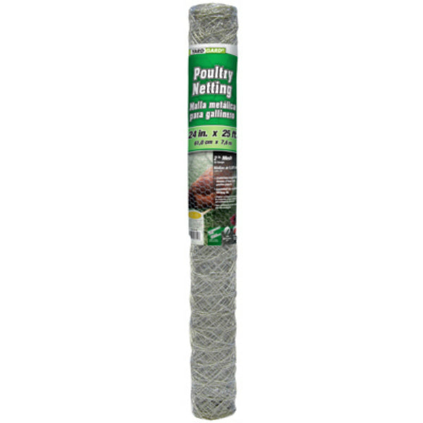 YardGard® 308464B Galvanized Poultry Netting, 20-Gauge, 2" Mesh, 24" x 25'