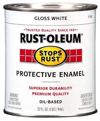Rust-Oleum 7792-504 Stops Rust Protective Enamel, 1 Qt, Gloss White
