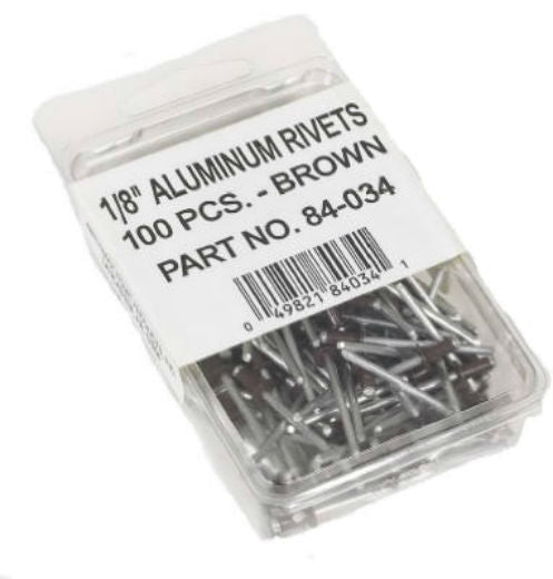 Amerimax 84034 Aluminum Rivets 1/8", Brown, 100-Piece