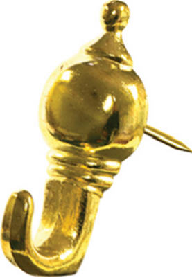 Hillman 122210 Colonial Push Pin Hanger, Brass, 3 Pack