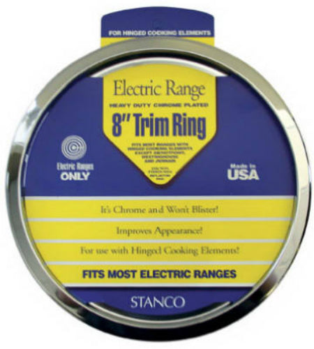 Stanco UKT-8 Universal Trim Ring, Chrome Plated, 8"