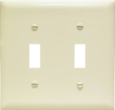 Pass & Seymour TradeMaster Jumbo Wall Plate, 2 Gang, Ivory