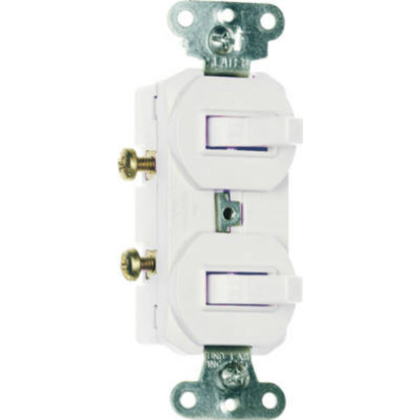 Pass & Seymour 2-Single Pole Switches, 15A, 120/277V, White