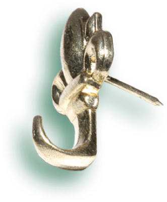 Hillman 122263 Fleur-De-Lis Push Pin Hanger, Brass, 3 Pack
