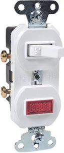 Pass & Seymour Single-Pole Combination Switch & Pilot Light, 15A, White
