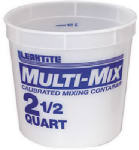 Leaktite 5M3-50 Multi Mix Cailbrated Mixing Container, 2-1/2 Qt