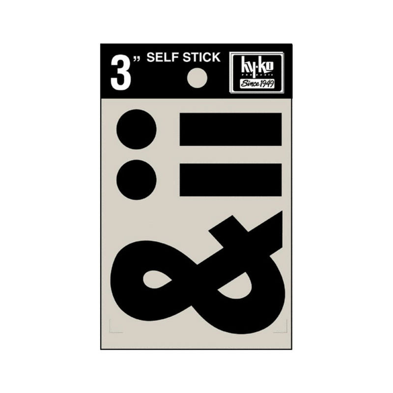 Hy-Ko 30437 Self-Stick Vinyl Die-Cut Symbols Panel, 3", Black