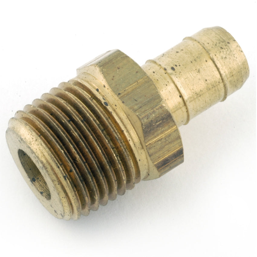 Anderson Metals 57068-0402 Mini Hose Barb Insert, 1/4" I.D. x 1/8" MPT, Brass