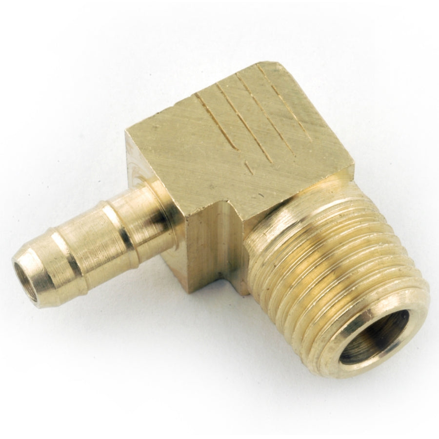 Anderson Metals 57069-0402 Mini Hose Barb Elbow, 1/4" I.D. x 1/8" MPT, Brass