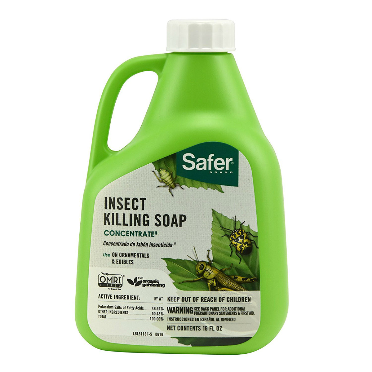 Safer 5118 Insect Killing Soap Concentrate, 16 Oz