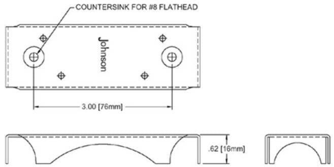 Johnson Hardware® 2136-PPK1 Bypass Door Carpet Riser, 1/2" x 4"