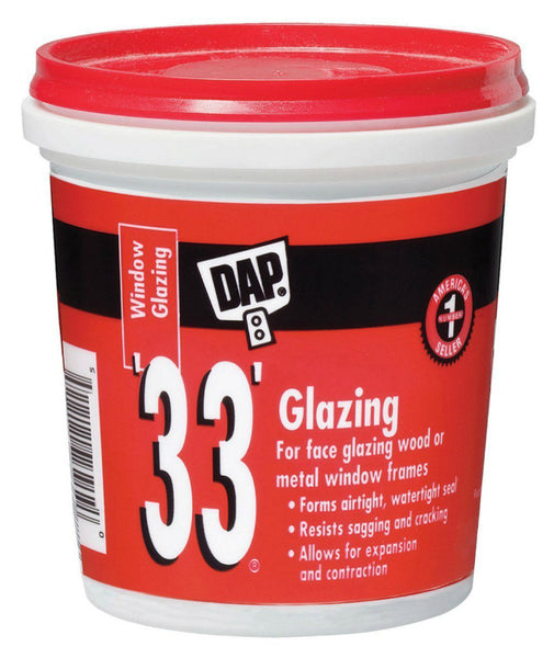 Dap® 12120 Glazing Compound, 1/2 Pint, White, #33