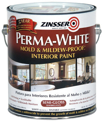 Zinsser Perma-White Semi-Gloss Mold & Mildew Interior Paint, 1-Gallon