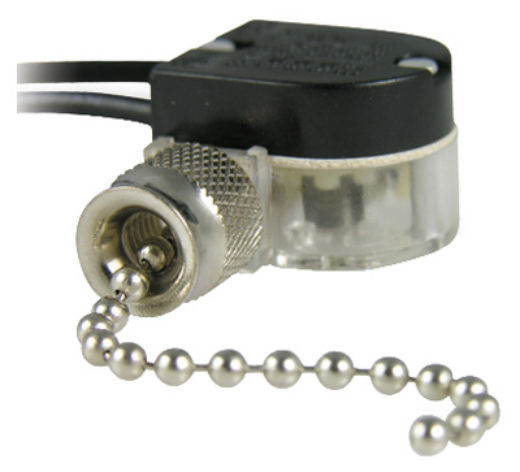 Gardner Bender GSW-31 Single Circuit Pull-Chain Switch, Nickel Plated