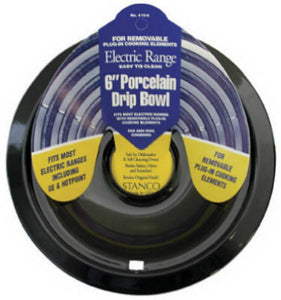 Stanco 415-6 Porcelain Stove Bowl, Black Porcelain Finish, 6"