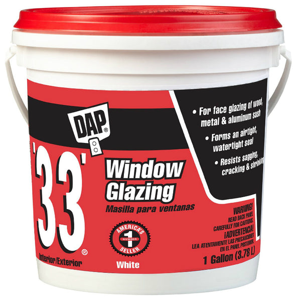 Dap® 12019 Glazing Compound, 1 Gallon, White, #33