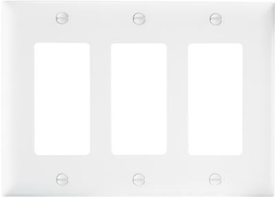 Pass & Seymour TradeMaster Decorator Wall Plate, 3 Gang, White