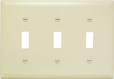 Pass & Seymour TP3ICC12 Nylon Wall Plate, 3 Gang, Ivory