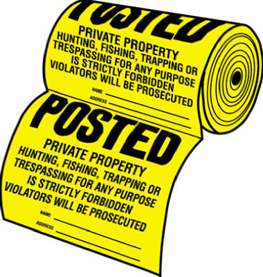 Hy-Ko TSR-100 Tyvek (Legal) Posted Private Property Sign, 12" x 12", 100-Count