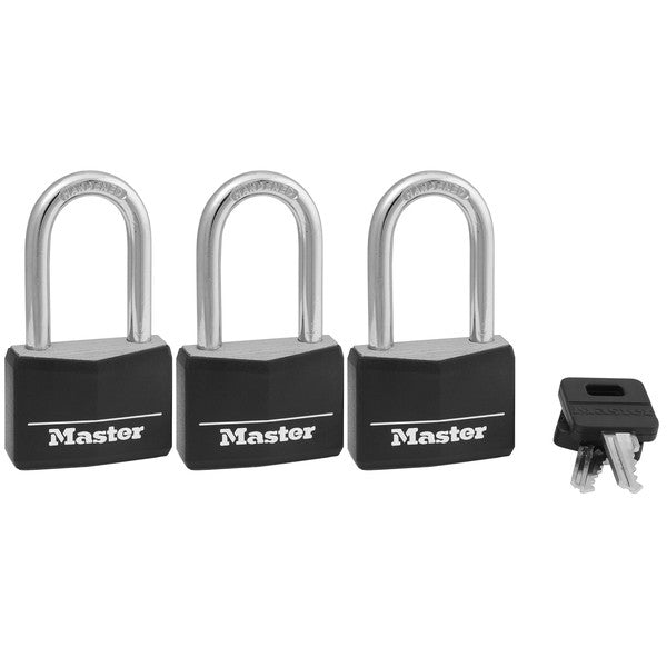 Master Lock 141TRILF Solid Brass Padlock, 1-9/16", 3-Pack