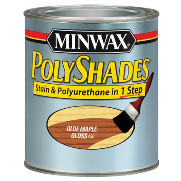 Minwax 61430 PolyShades Stain & Polyurethane Gloss Finish, Olde Maple, 1 Qt
