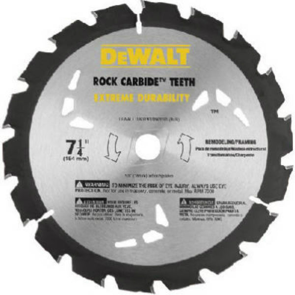 DeWalt® DW3591B10 Nail Cutting Circular Carbide Saw Blade, 18T, 7-1/4"