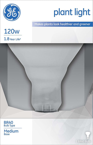 GE Lighting 21000 Medium Base BR40 Reflector Plant Floodlight Bulb, 120W, 120V